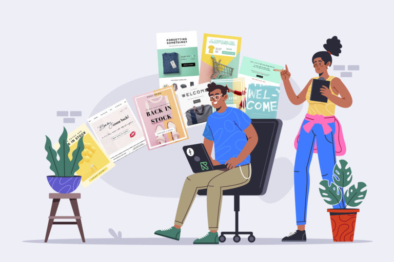 People using email and computer