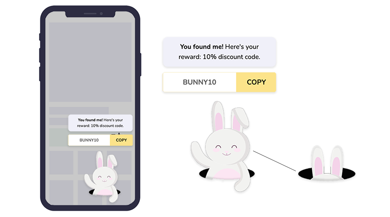 Bunny hunt mocked up in a mobile phone