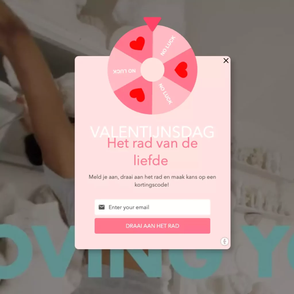 Fashion brand stronger uses a spin the wheel campaign to capture valentines day visitors