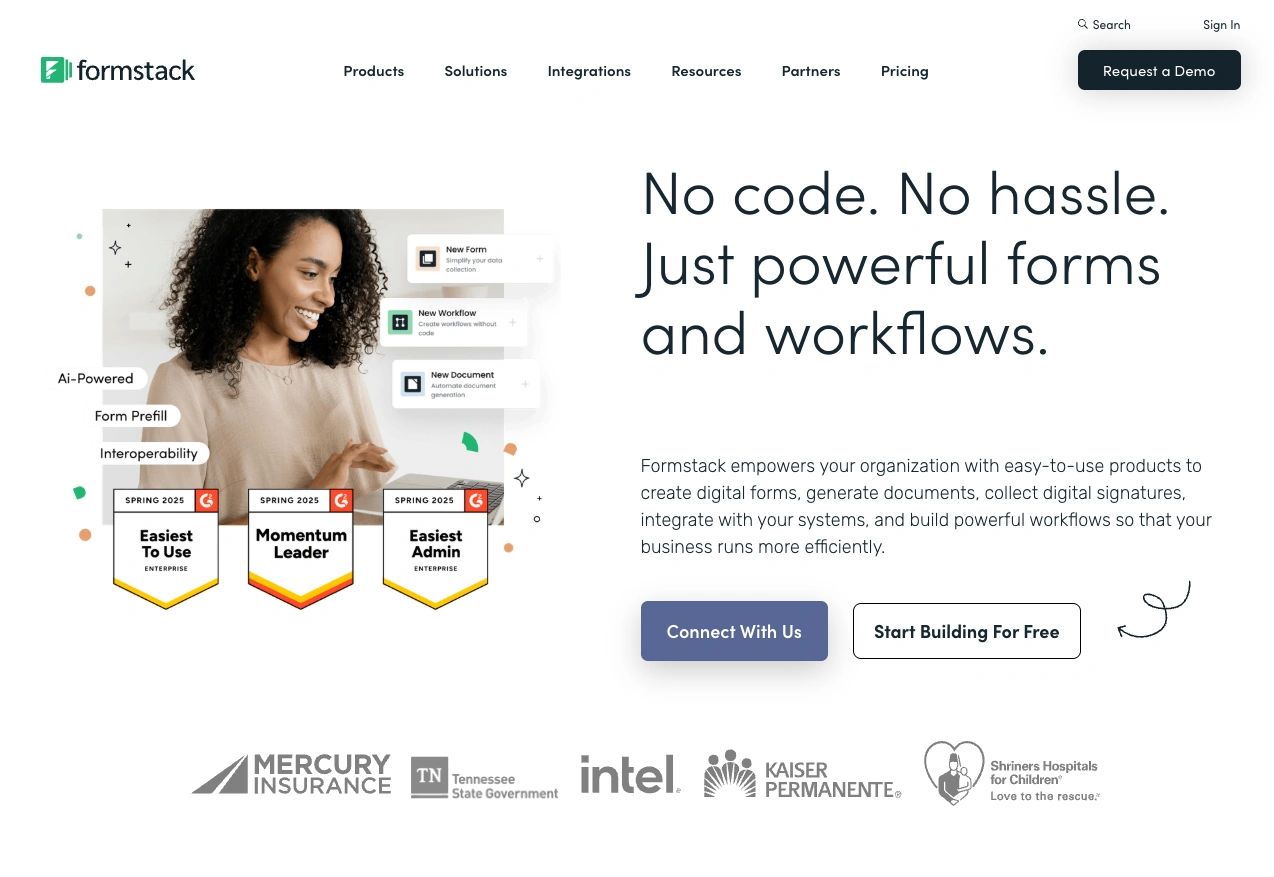Formstack homepage
