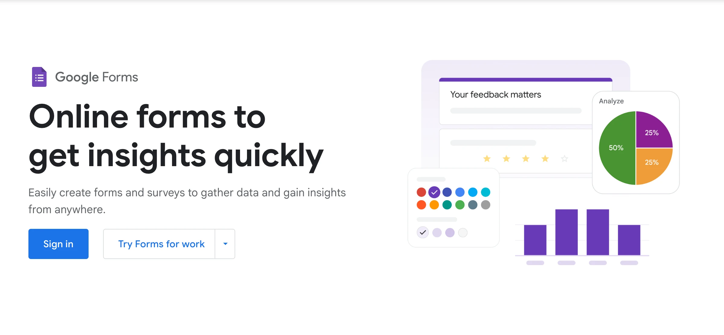 Google forms homepage