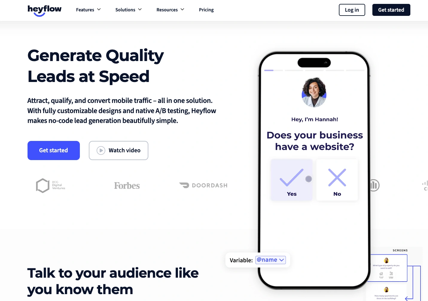Heyflow homepage