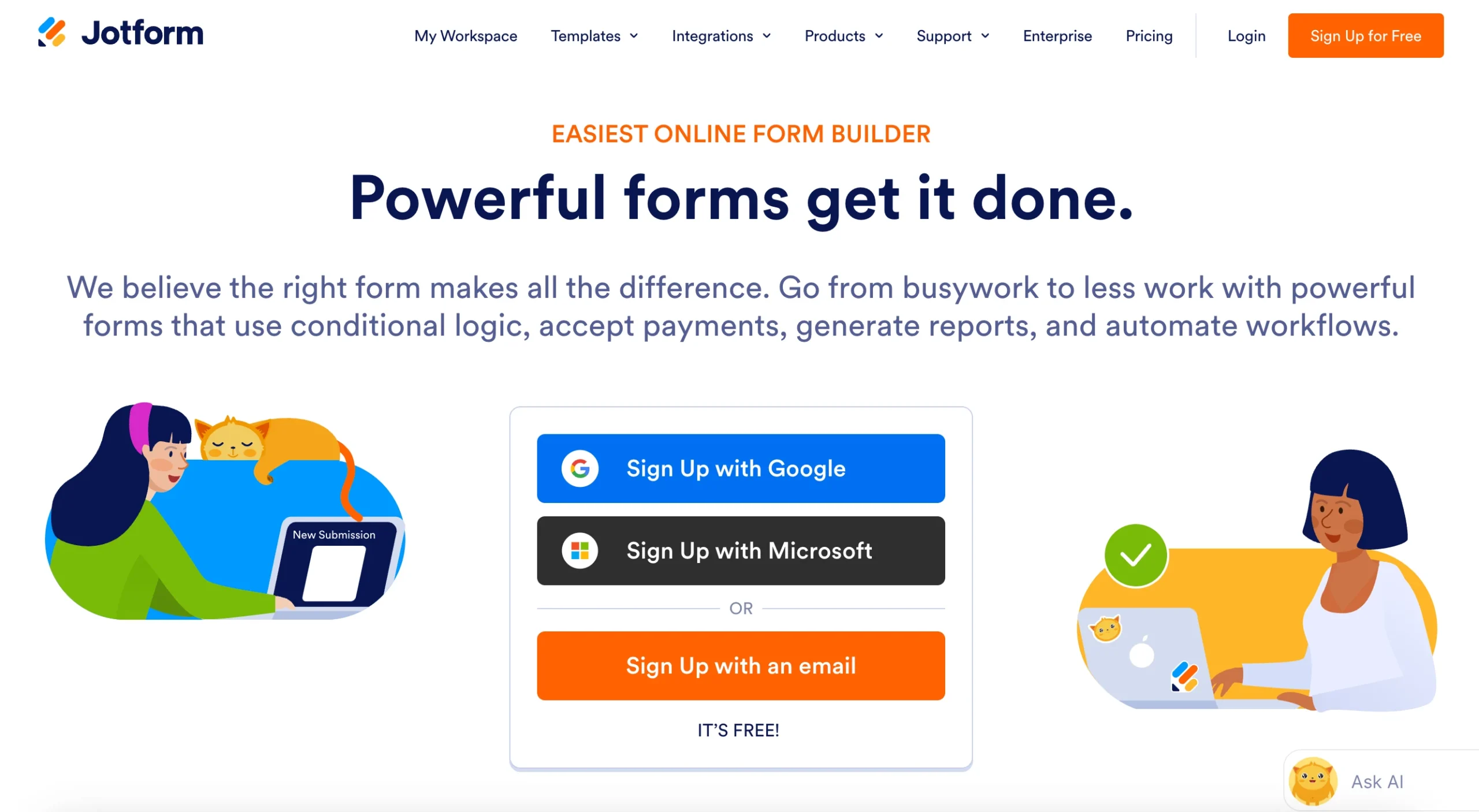 Jotform homepage