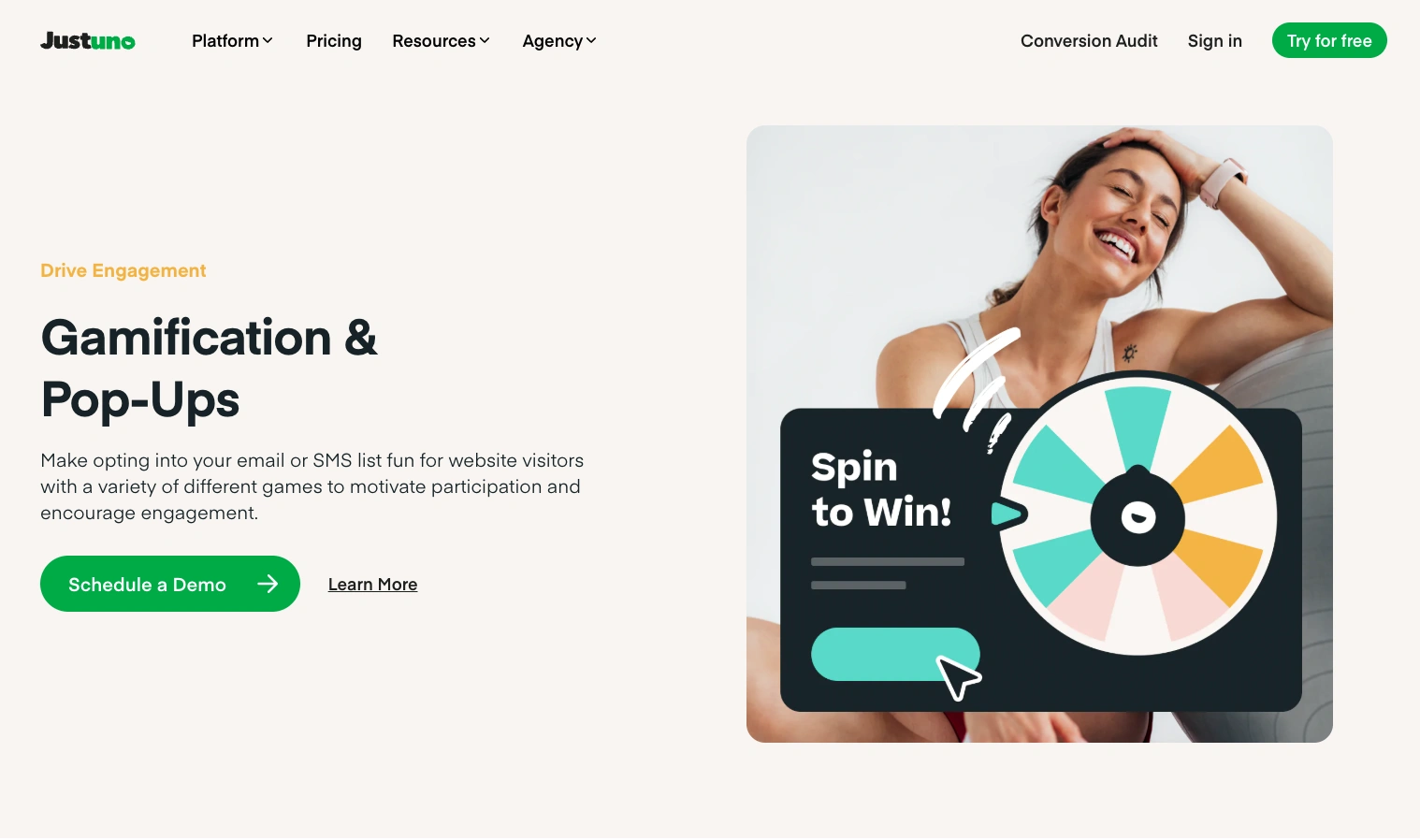 Justuno Gamification feature