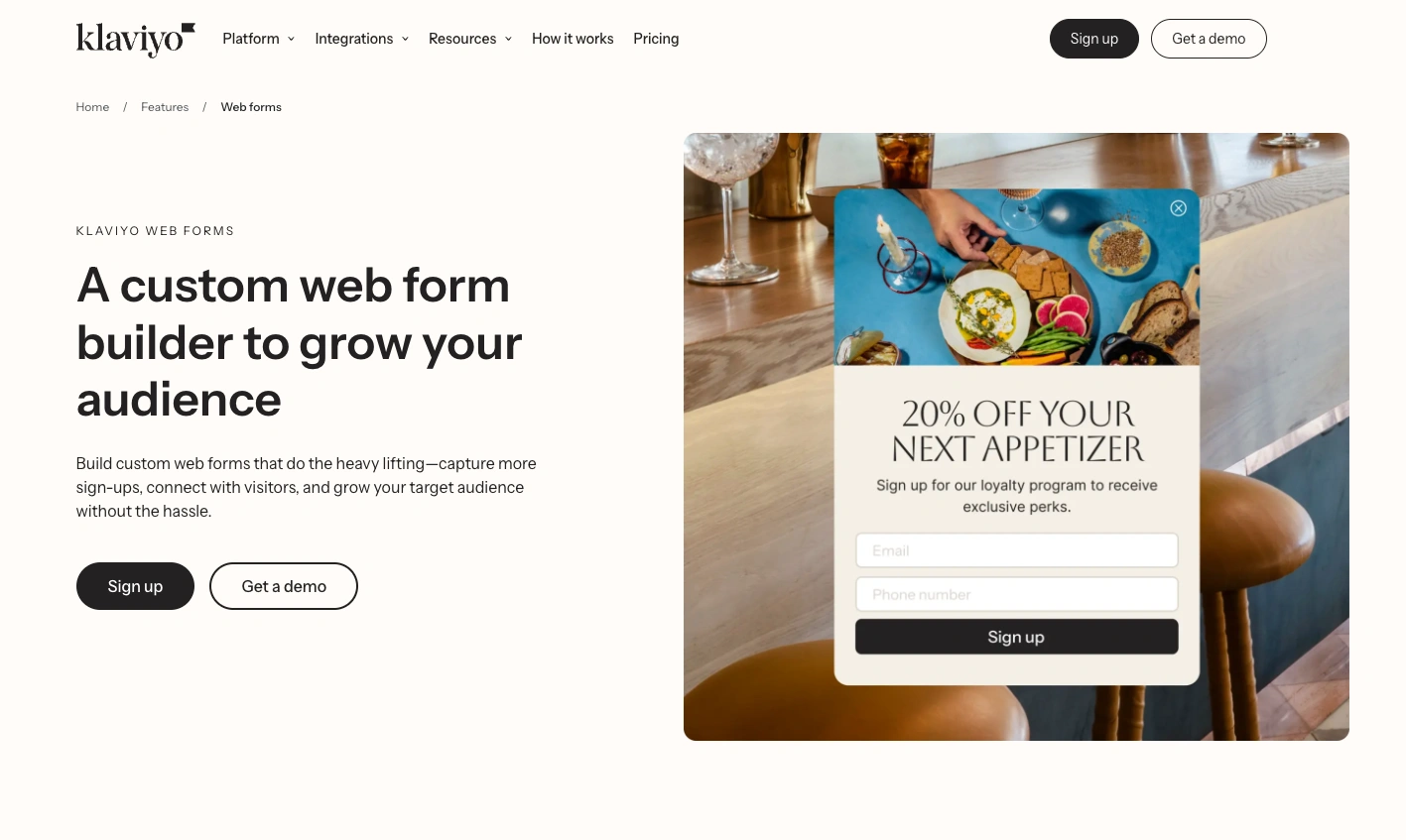 Kklaviyo's onsite forms