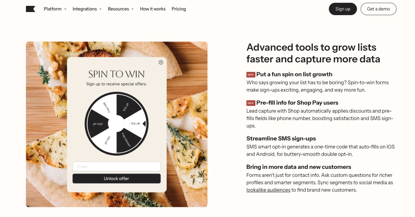 Klaviyo spin to win popup