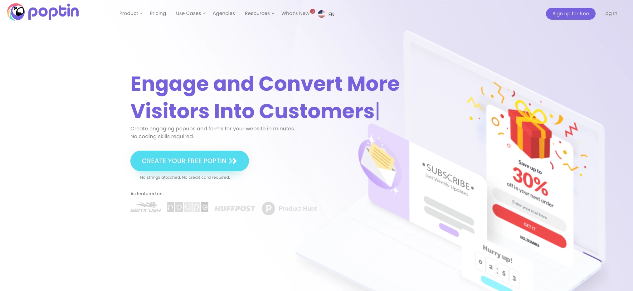 Poptins homepage