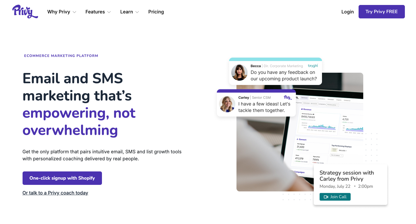 Privy Homepage