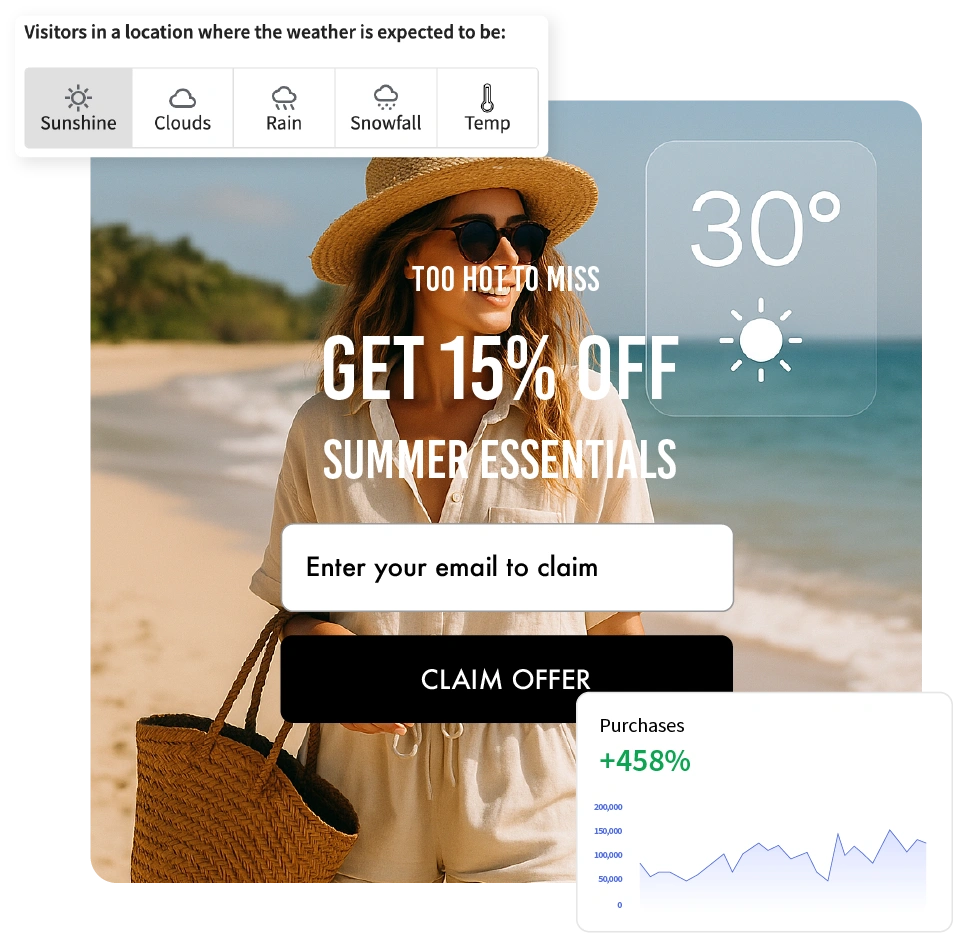 Triggerbee weather targeting for website content
