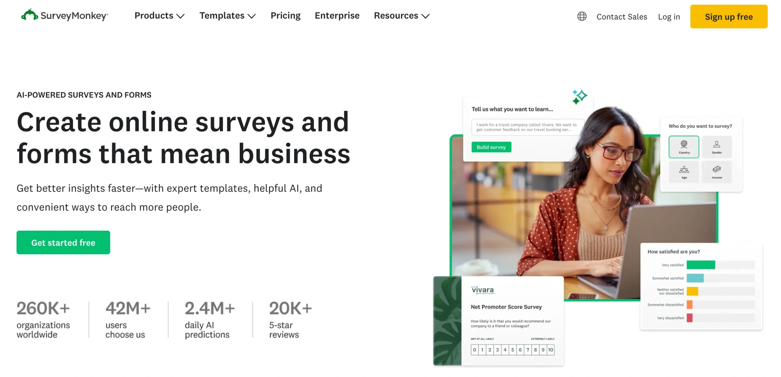 Surveymonkey homepage