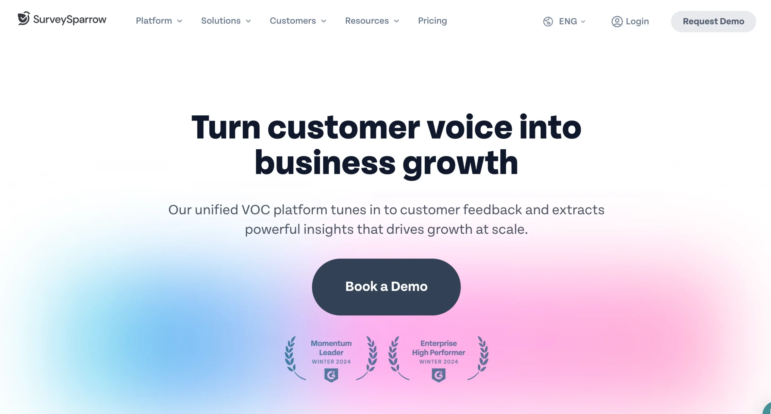 Surveysparrow homepage