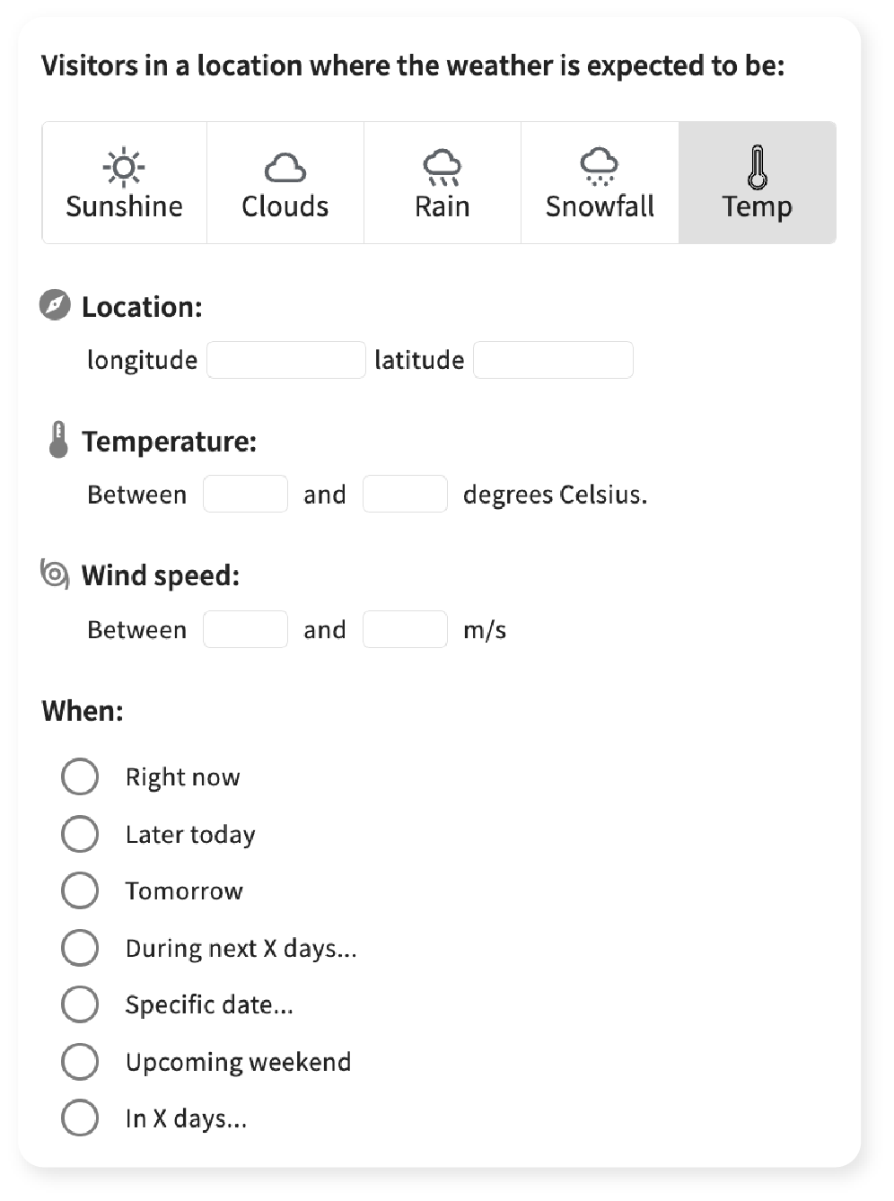 Weather targeting