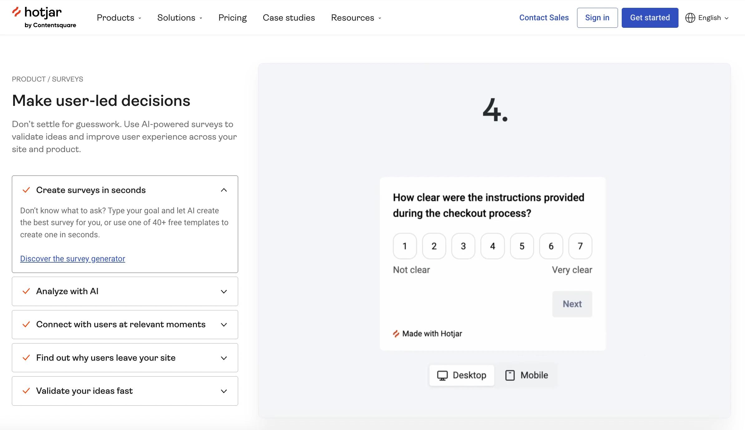 Hotjar surveys