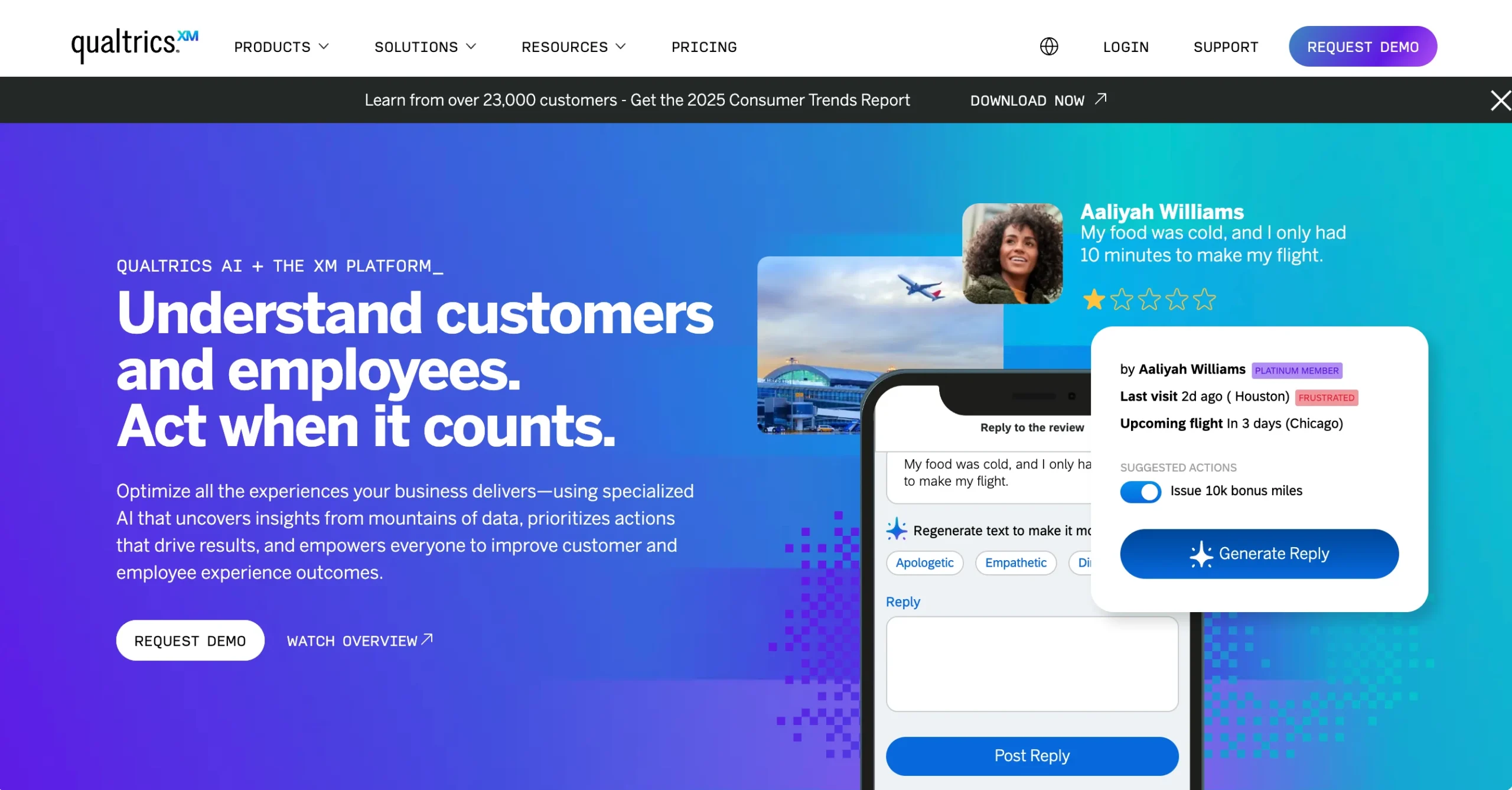 Qualtrics homepage