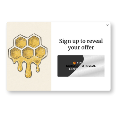 A scratch-off promotion from Triggerbee with a sign up form