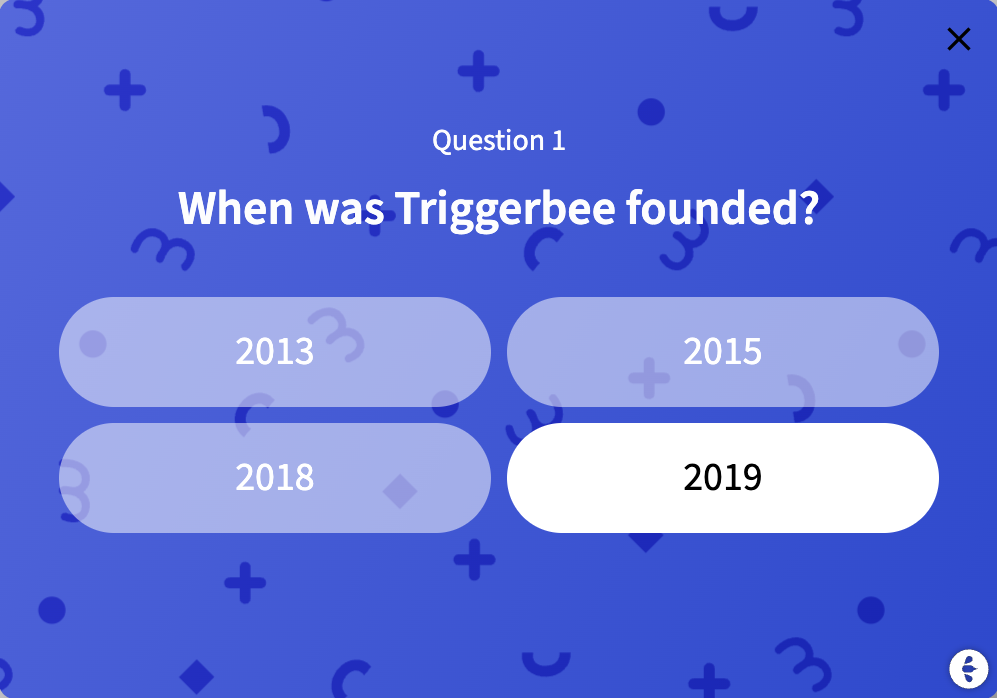 product recommendation quiz with sign up
